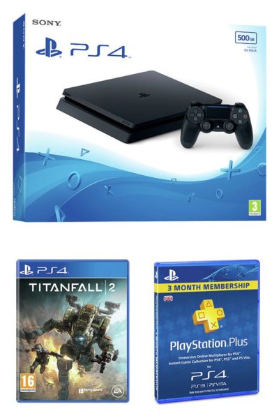 PS4 Console - Slim - 500GB - Titanfall 2, 90 Day PSN Bundle.